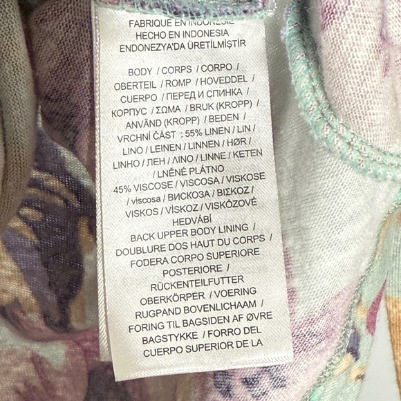 Lauren Ralph Lauren Black Label Shirt PS Women's Floral V Neck Tie Neck Blouse - Picture 4 of 9